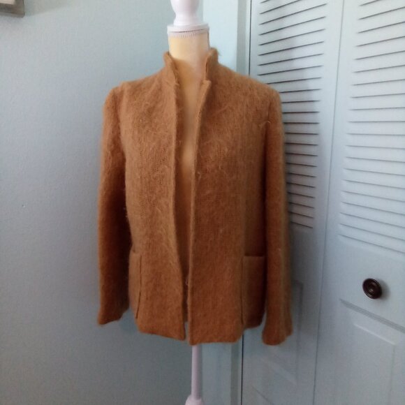 VTG CAROLE LITTLE for SAINT-TROPEZ WEST 12 WOOL MOHAIR OPEN FRONT POCKETS WOVEN - Picture 5 of 7
